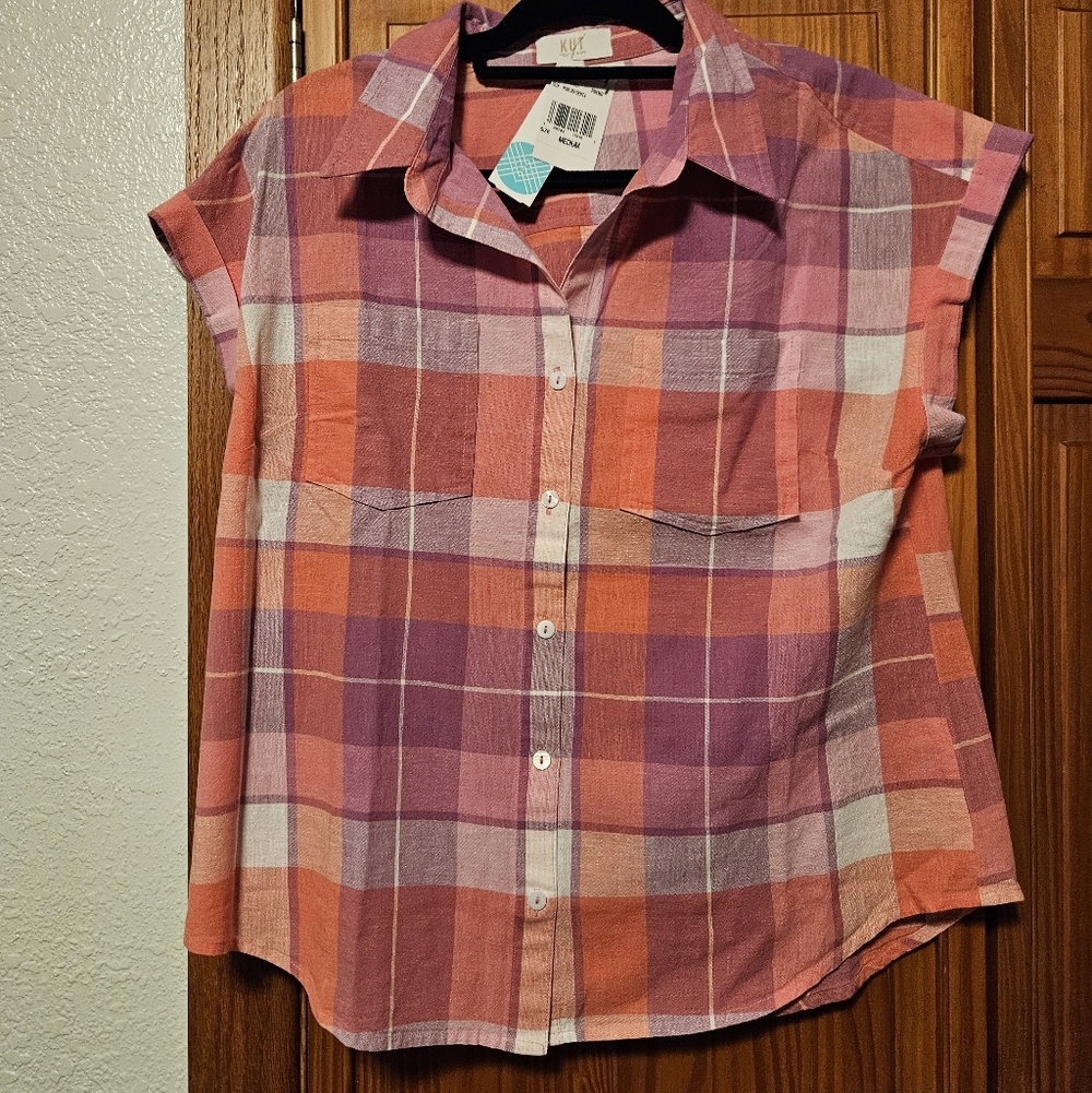 Kut from the Kloth Multicolor Plaid Button-Down Shirt